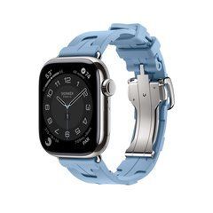 Ремешок Apple Watch Herm&egrave;s - 42mm Bleu Pastel Kilim Single Tour (MGGX4)