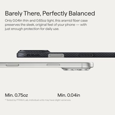 Чехол Pitaka для iPhone 17 Pro Max Ultra-Slim Case Black/Grey (KI1701BPM)