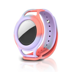 Ремешок силиконовый на руку для AirTag - Фиолетово-розовый