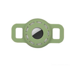Cиліконовий чохол на вузький нашийник для AirTag - Зелений