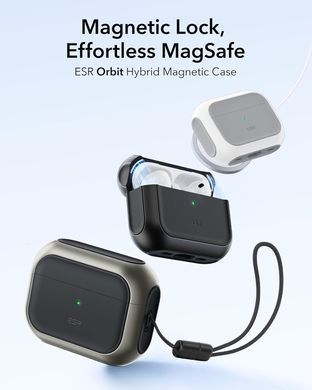 Чохол ESR Orbit Hybrid Case (HaloLock) with MagSafe для AirPods Pro 3 - Titanium