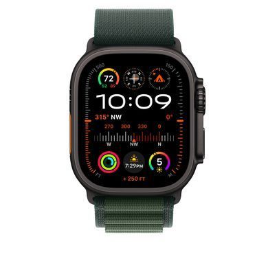 Ремінець Apple 49mm Dark Green Alpine&nbsp;Loop -&nbsp;Medium - Black Titanium Finish (MYPR3)
