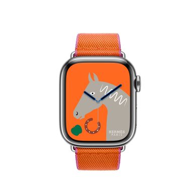 Ремешок Apple Watch Hermès - 41mm Orange/Rose Mexico Twill Jump Single Tour (MTHG3)