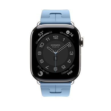 Ремешок Apple Watch Herm&egrave;s - 46mm Bleu Pastel Kilim Single Tour (MGH04)