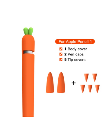 Чехол силиконовый для Apple Pencil 1 - Морковка
