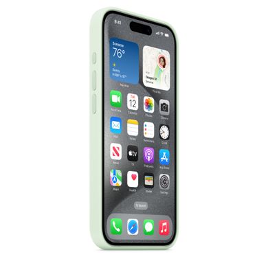 Чохол Apple iPhone 15 Pro Silicone Case with MagSafe - Soft Mint (MWNL3)