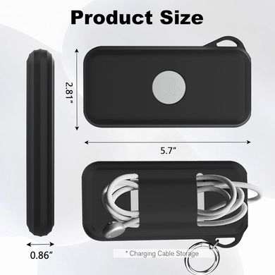 Чехол силиконовый с карабином для аккумулятора Apple Vision Pro Battery - Черный