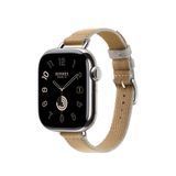 Ремешок Apple Watch Herm&egrave;s - 42mm Kraft/Bleu Glacier Twill Jump Attelage Single Tour (MDFM4)