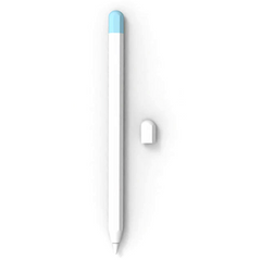 Силиконовый чехол для Apple Pencil 2 - белый с голубым