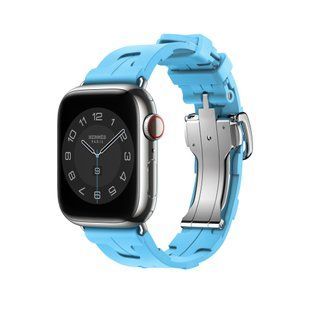 Ремнінець Apple Watch Herm&egrave;s - 41mm Bleu C&eacute;leste Kilim Single Tour (MWNY3)
