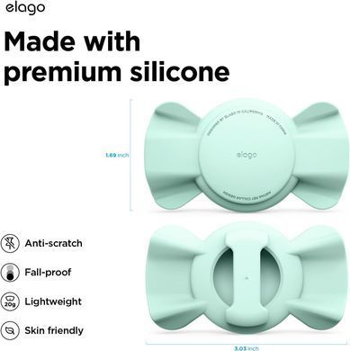 Чехол силиконовый для AirTag на ошейник Elago Pet Ribbon Case - Mint