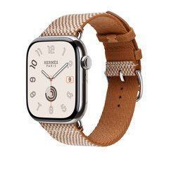 Ремінець Apple Watch Hermès - 46mm Gold/Écru Toile H Single Tour (MXJD3)