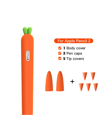 Чохол силіконовий для Apple Pencil 2 - Морква