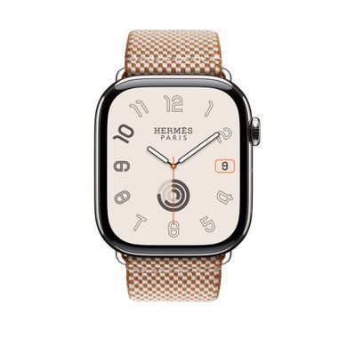 Ремешок Apple&nbsp;Watch Herm&egrave;s - 46mm Gold/&Eacute;cru Toile H Single Tour (MXJD3)