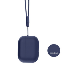 Темно-синий силиконовый чехол с ремешком для AirPods Pro 2