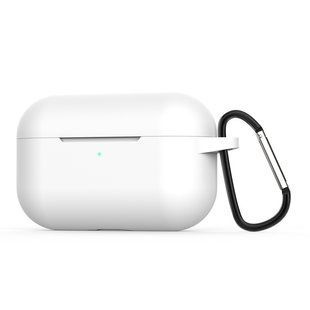 Белый силиконовый чехол с карабином для AirPods Pro 1