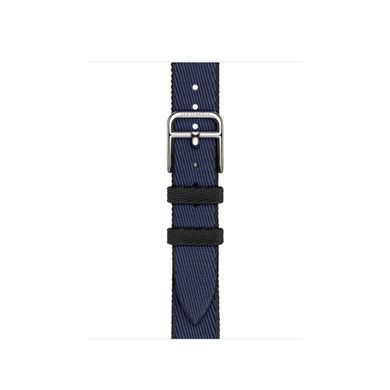 Ремешок Apple Watch Herm&egrave;s - 42mm Navy/Noir Twill Jump Attelage Single Tour (MGGV4)