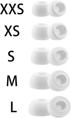 Комплект силиконовых амбушюр (XXS, XS, S, M, L) для AirPods Pro 3 - Белые