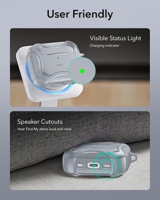 Чехол ESR Cyber Tough Case (HaloLock) with MagSafe для AirPods Pro 3 - Gray
