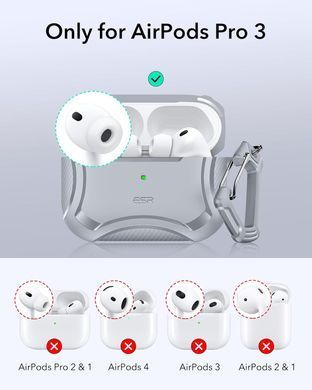 Чехол ESR Cyber Tough Case (HaloLock) with MagSafe для AirPods Pro 3 - Gray