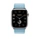 Ремінець Apple Watch Hermès - 45mm Bleu Céleste/Écru Toile H Single Tour (MWNW3)