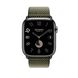 Ремінець Apple Watch Hermès - 45mm Vert/Noir Toile H Single Tour (MTJK3)