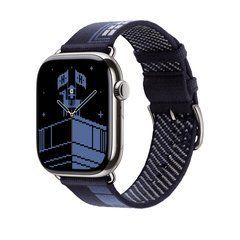 Ремешок Apple Watch Herm&egrave;s - 46mm Bleu Nuit Faubourg Party (MGHD4)