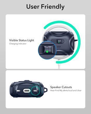 Чохол ESR Cyber FlickLock Snap-and-Charge Bundle with MagSafe для AirPods Pro 3 - Blue