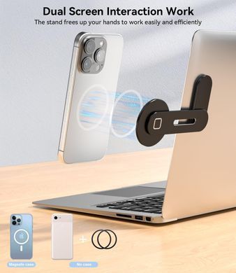 Держатель с магнитом MagSafe на MacBook для iPhone - Черный