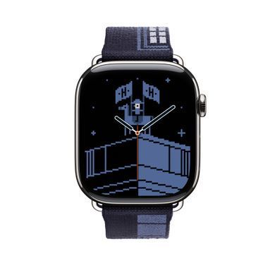 Ремешок Apple Watch Herm&egrave;s - 46mm Bleu Nuit Faubourg Party (MGHD4)