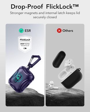 Чохол ESR Cyber FlickLock Snap-and-Charge Bundle with MagSafe для AirPods Pro 3 - Purple