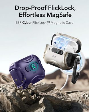 Чохол ESR Cyber FlickLock Snap-and-Charge Bundle with MagSafe для AirPods Pro 3 - Purple