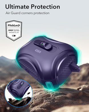 Чохол ESR Cyber FlickLock Snap-and-Charge Bundle with MagSafe для AirPods Pro 3 - Purple