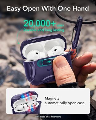 Чохол ESR Cyber FlickLock Snap-and-Charge Bundle with MagSafe для AirPods Pro 3 - Purple