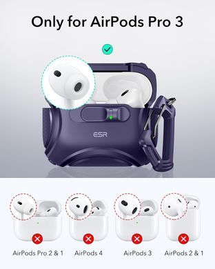 Чохол ESR Cyber FlickLock Snap-and-Charge Bundle with MagSafe для AirPods Pro 3 - Purple