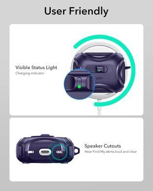 Чохол ESR Cyber FlickLock Snap-and-Charge Bundle with MagSafe для AirPods Pro 3 - Purple