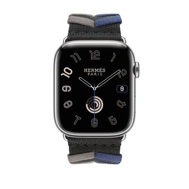 Ремешок Apple Watch Hermès - 45mm Noir Bridon Single Tour (MTHQ3)