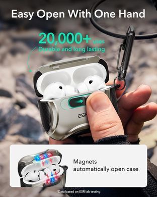 Чохол ESR Cyber FlickLock Snap-and-Charge Bundle with MagSafe для AirPods Pro 3 - Titanium