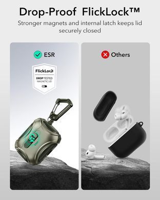 Чохол ESR Cyber FlickLock Snap-and-Charge Bundle with MagSafe для AirPods Pro 3 - Army Green