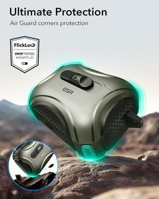 Чохол ESR Cyber FlickLock Snap-and-Charge Bundle with MagSafe для AirPods Pro 3 - Army Green