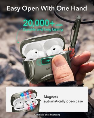 Чохол ESR Cyber FlickLock Snap-and-Charge Bundle with MagSafe для AirPods Pro 3 - Army Green