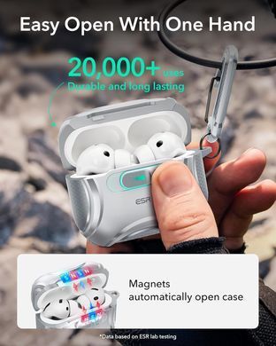 Чехол ESR Cyber FlickLock Snap-and-Charge Bundle with MagSafe для AirPods Pro 3 - Gray