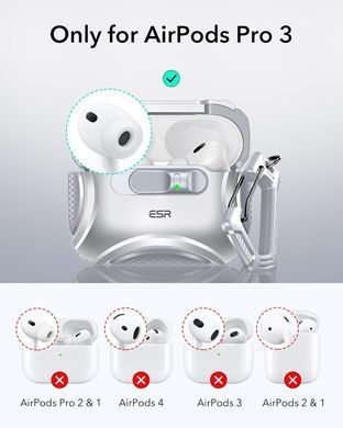 Чехол ESR Cyber FlickLock Snap-and-Charge Bundle with MagSafe для AirPods Pro 3 - Gray