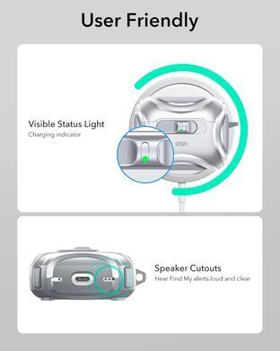 Чехол ESR Cyber FlickLock Snap-and-Charge Bundle with MagSafe для AirPods Pro 3 - Gray