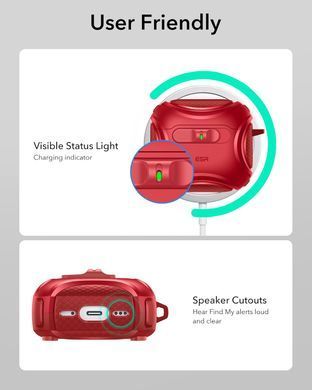 Чохол ESR Cyber FlickLock Snap-and-Charge Bundle with MagSafe для AirPods Pro 3 - Dark Red