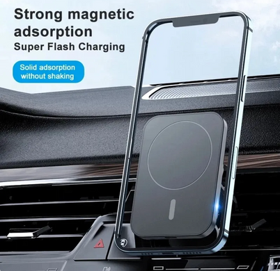 Автомобільний тримач з бездротовою зарядкою MagSafe для iPhone - Чорний