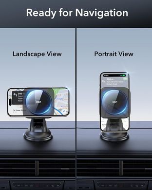 Автомобильная зарядка ESR Wireless Car Charger Dashboard/Windshield Mount - Black