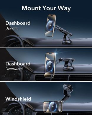 Автомобильная зарядка ESR Wireless Car Charger Dashboard/Windshield Mount - Black