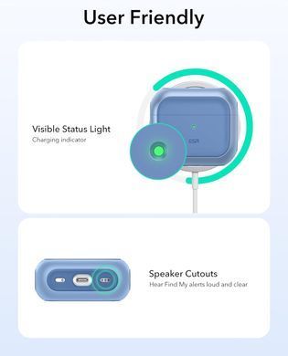 Чехол ESR Orbit Hybrid Case (HaloLock) with MagSafe для AirPods 4 - Powder Blue