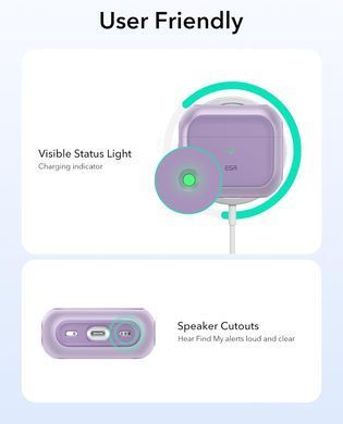 Чехол ESR Orbit Hybrid Case (HaloLock) with MagSafe для AirPods 4 - Lavender